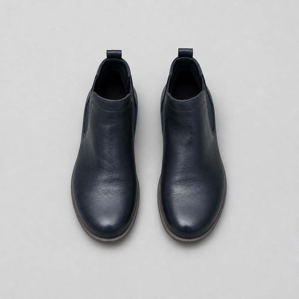 Lucky Brand Black Leather Ankle Chelsea Boots with Clover Pull Tab